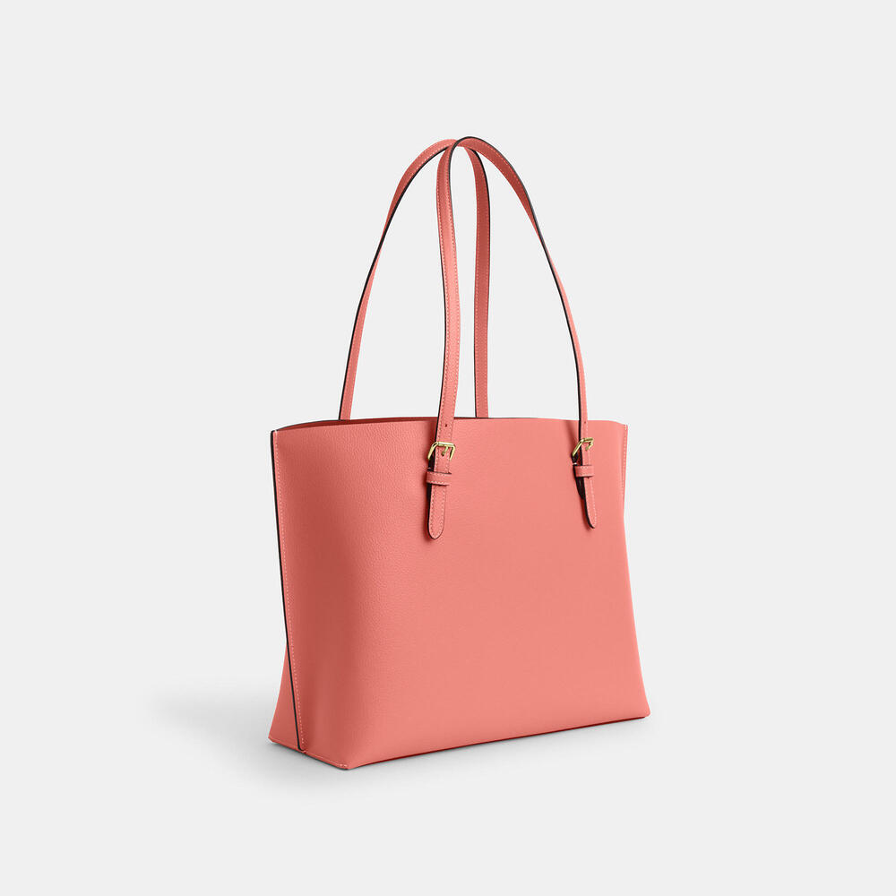 💕Coach NWT Dark Coral Mollie Tote with Gold hardware - Picture 2 of 11